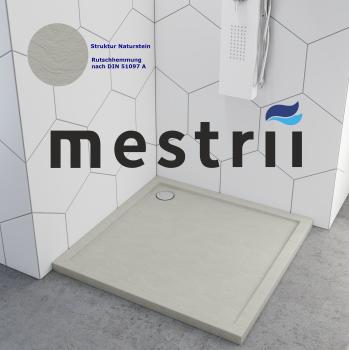 Duschtasse Duschwanne Grau Steinoptik Quadrat Rechteck Viertelkreis Fünfeck Cement Stone